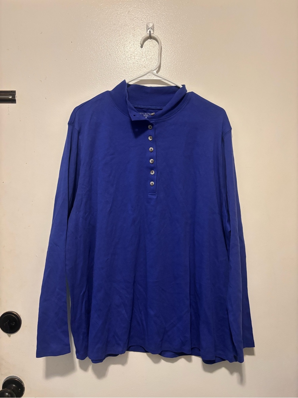 Appleseed's Royal Blue Long Sleeve Henley Top